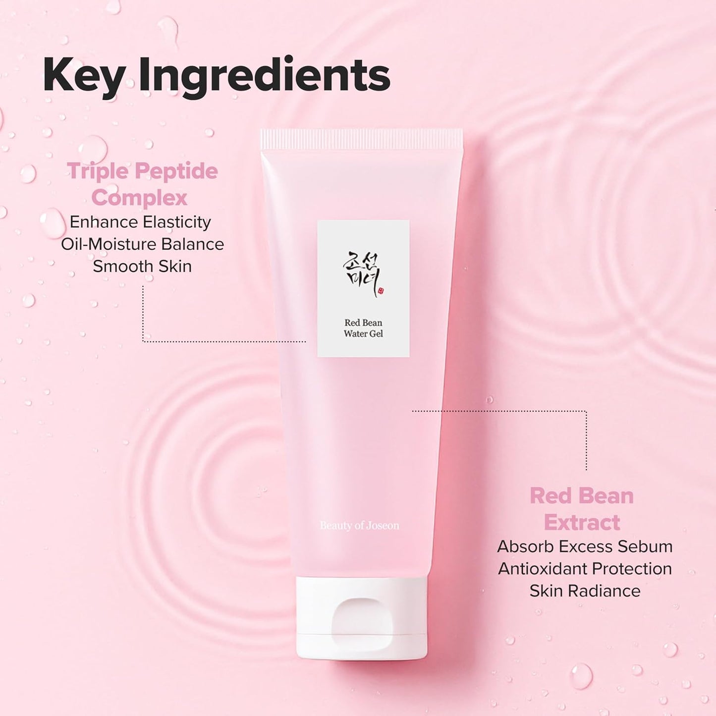 Beauty of Joseon Red Bean Water Gel Hydrating Peptide Hydro Boost Moisturizer for Acne Prone Dry Skin, Korean Skin Care for Men and Women, 100ml