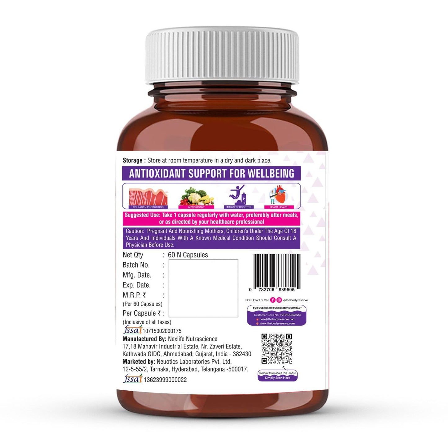 The Body Reserve Alpha Lipoic Acid 300mg with Lycopene & Vitamin B12 | Nerve Health, Energy, Antioxidant & Healthy Blood Sugar Support | Vegan, Non-GMO, 60 Tablets