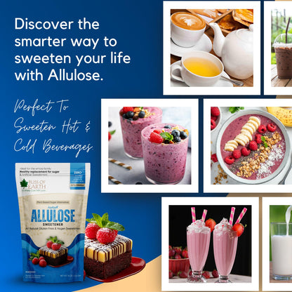 Bliss of Earth Allulose Sweetener 1 lb (454g) Zero Calorie Keto Sweetener | Natural Sugar Substitute | Zero Glycemic Allulose Powder | Non-GMO, Vegan | Ideal for Baking & Beverages