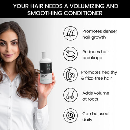 ThriveCo Rosemary Hair Conditioner | Helps Add Volume & Strengthen | With Pea Peptide & Caffeine | Densifying Formula for Fuller-Looking Hair | Paraben & Sulphate Free | For Men & Women | 250 ml