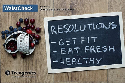 Trexgenics Waistcheck 9X Keto Weight Loss Management with Carnipure 100 Mg (Lonza, Switzerland) , 60 Veg. Capsules
