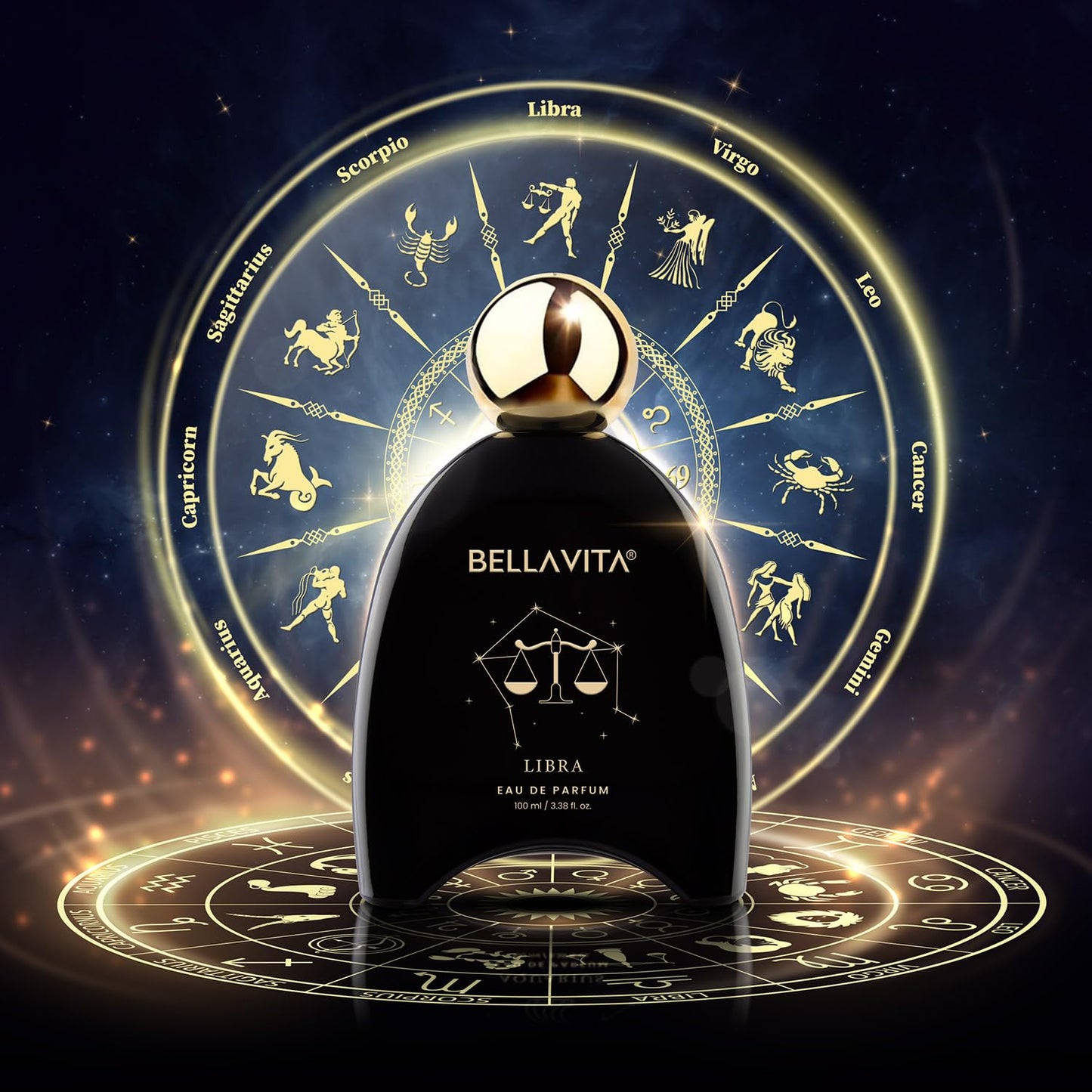 BELLAVITA Zodiac Collection Libra EDP Unisex | Spicy, Lavender and Sandalwood | Premium Long Lasting Fragrance Perfume for Men and Women, 100ml