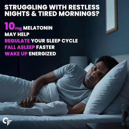 Carbamide Forte Melatonin 10 mg sleep Gummies - with TAGARA, L Tryptophan & Vitamin B6 | Sleep Supplements â€“ 60 Veg Gummies
