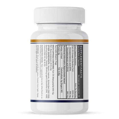 INLIFE Fish Oil Omega 3 Capsule 1000mg | Double Strength | Supplement for Heart, Brain and Joint Health for Men Women | EPA:DHA - 360:240-60 Liquid Filled Capsules