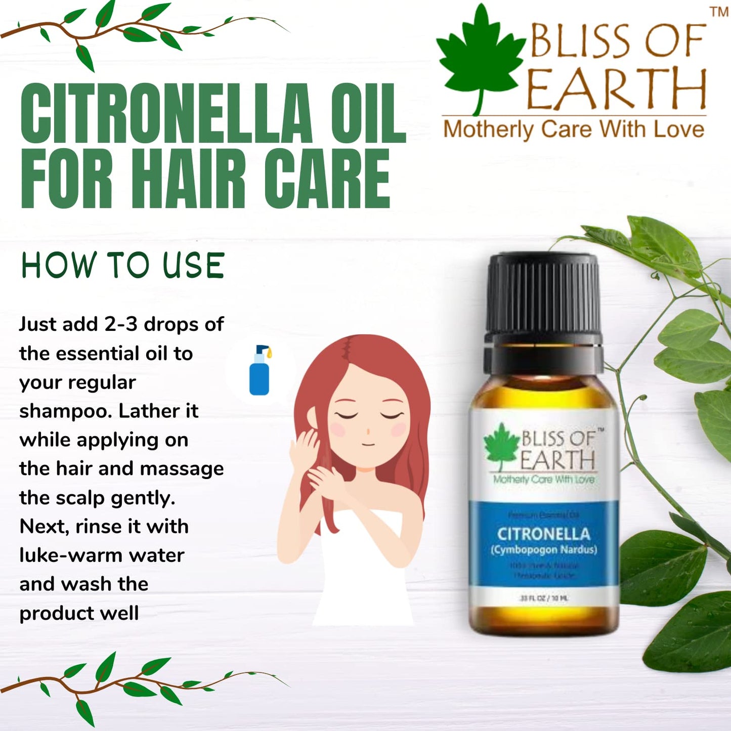 Bliss of Earthï¿½ 100% Pure Citronella Essential Oil, 10ml