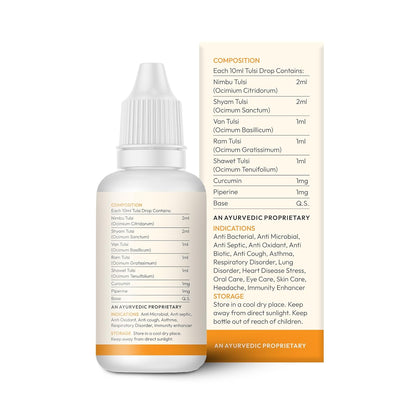 Wellwith by Ayuzera Tulsi Curcumin Drops, 5 Types of Tulsi, Curcumin & Piperine, No Artificial Fragnance (30ml, Pack of 1)