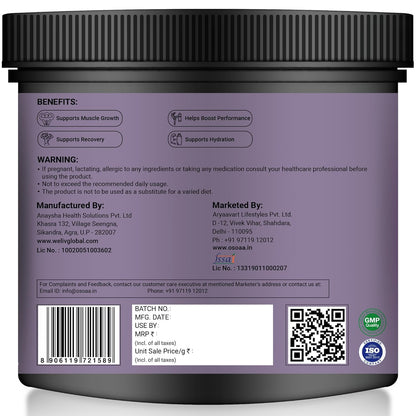 OSOAA BCAA Powder | Intra Workout Supplement | Muscle Recovery Drink with 5000mg BCAA | Amino Acid Supplements (20 Servings) | Fruit Punch