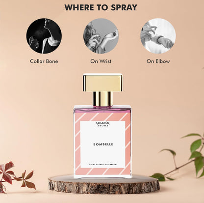 Arabian Aroma Bombelle Eau De Parfum 50ML for Women | Fruity Floral Sweet Perfume | Long Lasting Luxury Fragrance