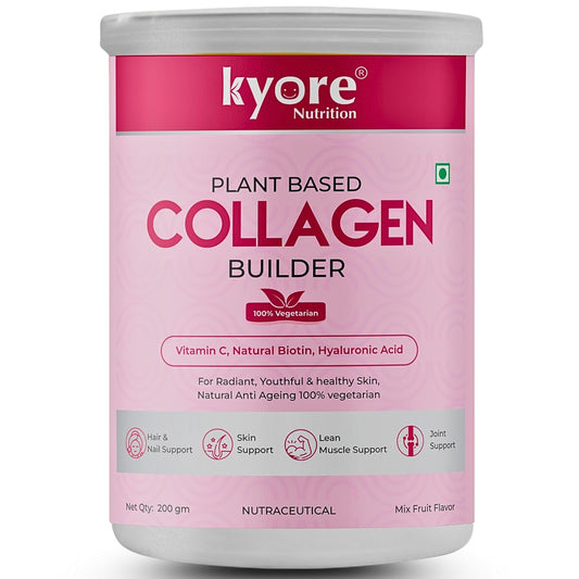Nutrition Plant Based Collagen Supplement Powder with Sea Buckthrone Extract 200gm | Glowing Skin | Pure Hydrolysed Collagen Powder for Women and Men - Pack of 1