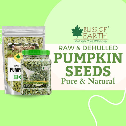 Bliss of Earth Pumpkin Seeds – Dehulled Naturally Organic Superfood for Eating - Rich in Protein & Fiber, Healthy Snack for Salads, Baking & Smoothies - Pumpkin Seed 600gm