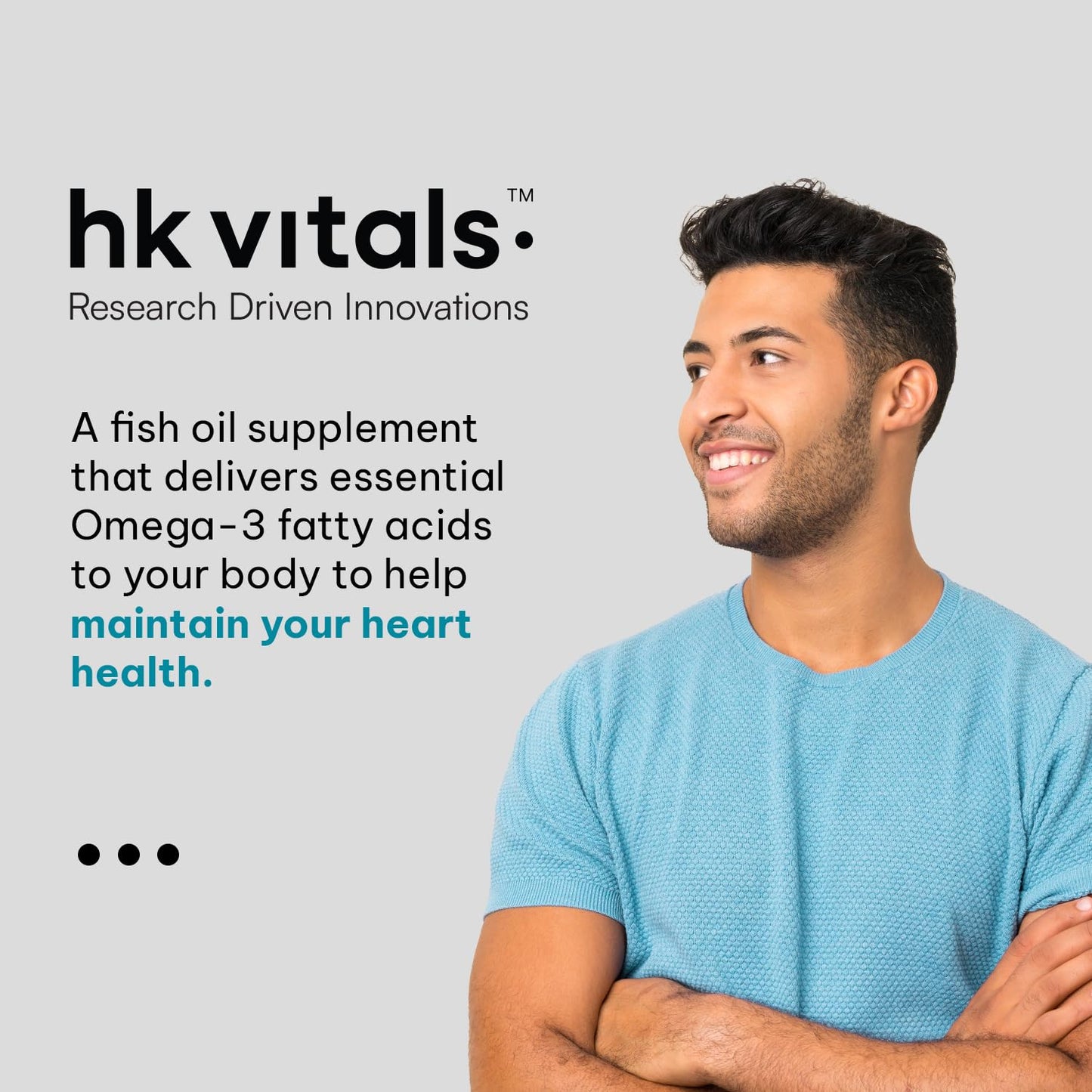 HealthKart hk vitals Vitamin D3 (600 IU) & Fish Oil (1000mg Omega 3 with 180mg EPA & 120mg DHA) (60 Tablets Each) | Combo Pack