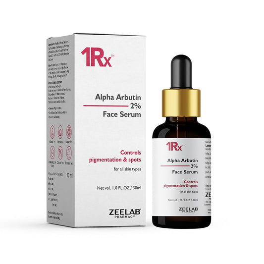 Zeelab 1RX Alpha Arbutin 2% Face Serum (30 ml) | Dark Spot Corrector & Skin Brightening Serum | Reduces Pigmentation, Acne Marks & Tan | Suitable for All Skin Types