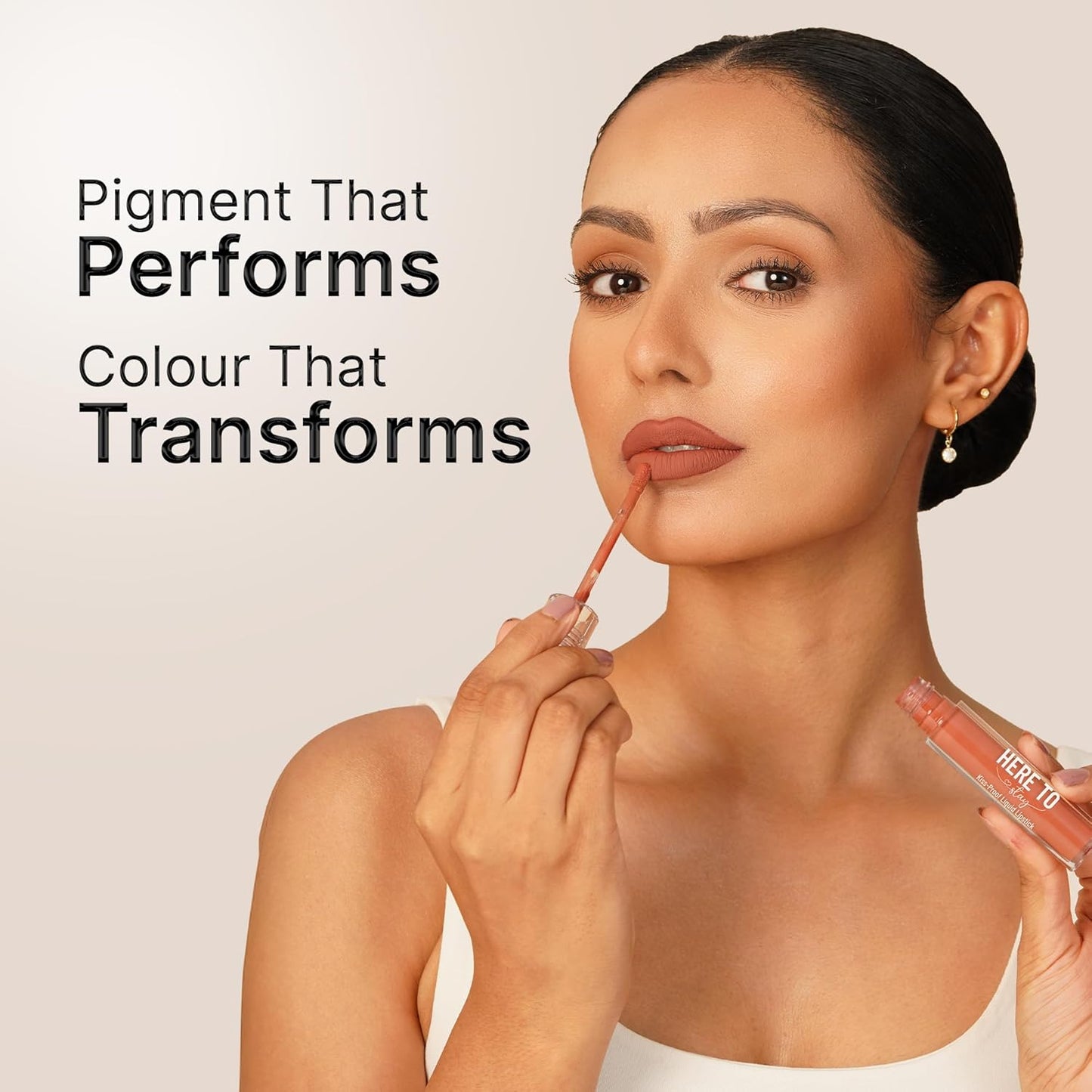 Swiss Beauty Select Here To Stay Liquid Matte Lipstick with Kiss-Proof Formula | Infused with Vitamin E | Non-Transfer, Smudgeproof | 12-18 Hrs Stay | Shade - Delicate Cocoa, 3ml |