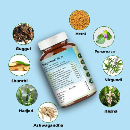 RthoEase | Natural Ayurvedic Herbal Supplement | Used to Support Joint Comfort, Flexibility & Good Health| 60 Veg Capsules (Pack Of 1)