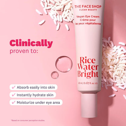 The Face Shop Rice Water Bright Vegan Eye Cream (20ml)
