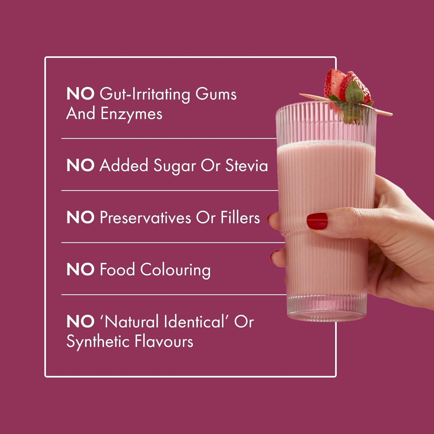 Cosmix No-Nonsense Plant Protein Pro | 24g Plant Protein/Serve | Mahabaleshwar Strawberry | Clean Vegan Yeast Protein | Gut-Friendly | Easy to Digest | All Essential Amino Acids | Made with Real Mahabaleshwar Strawberries | 500gm