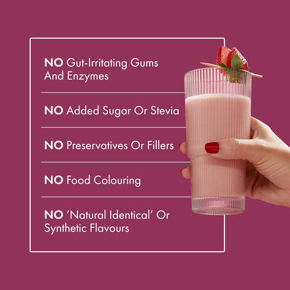Cosmix No-Nonsense Plant Protein Pro | 24g Plant Protein/Serve | Mahabaleshwar Strawberry | Clean Vegan Yeast Protein | Gut-Friendly | Easy to Digest | All Essential Amino Acids | Made with Real Mahabaleshwar Strawberries | 500gm