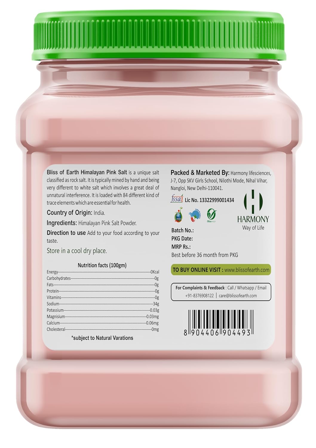 Bliss of Earth 1KG Fine Powder Pakistani Himalayan Pink Salt Non Iodised for weight management and Healthy Cooking Natural Saindha Namak