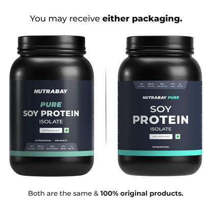 Nutrabay Pure Soy Protein Isolate Powder 26.2g Protein, 4.7g BCAA per Serving, NABL Lab Tested â€“ Easy to Digest, No Added Sugar, Vegan â€“ 1kg, Unflavoured | 100% Authentic & Clean Protein