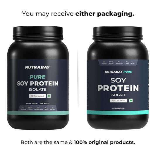 Nutrabay Pure Soy Protein Isolate Powder 26.2g Protein, 4.7g BCAA per Serving, NABL Lab Tested â€“ Easy to Digest, No Added Sugar, Vegan â€“ 1kg, Unflavoured | 100% Authentic & Clean Protein