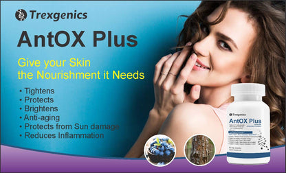 TrexgenicsÂ® ANTOX PLUS Bilberry 25% 200 mg, Pine bark 90% 200 mg & Vitamin C Advanced Antioxidant complex, Heart, Eyes, Skin, Immunity, Metabolism (60 Vcaps) (1)