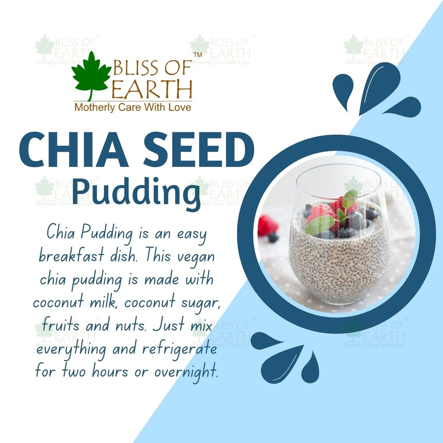 Bliss of Earth Chia Seeds 500g - Organic Raw For Weight Management - Raw Super Food With Omega & Fiber
