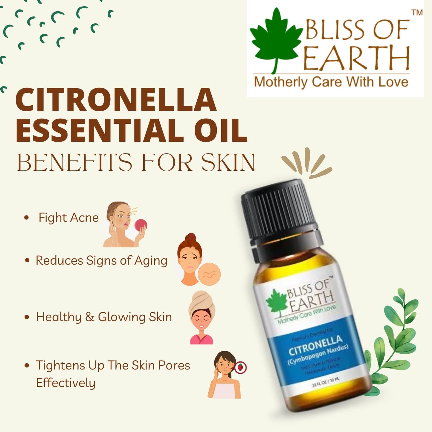 Bliss of Earthï¿½ 100% Pure Citronella Essential Oil, 10ml