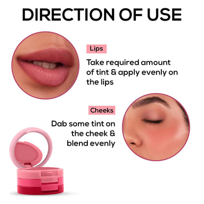 RENEE Glam Stack Creme Lip & Cheek Tint - Pink 4.5g - 3 Shades in 1, Rich Creamy Natural Seamless Finish, Smooth & Blendable Formula - Travel Friendly, Quick & Easy to Use