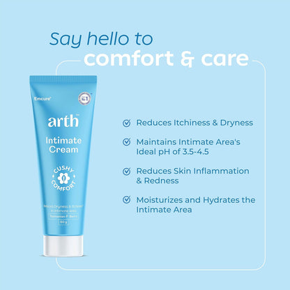 Arth Menopause Wellness & Intimate Care Combo for Women | Perimenopause Support Tablets for Hormonal Balance & hot flashes + Intimate Cream to Reduce Dryness, Itching & Maintain pH Balance