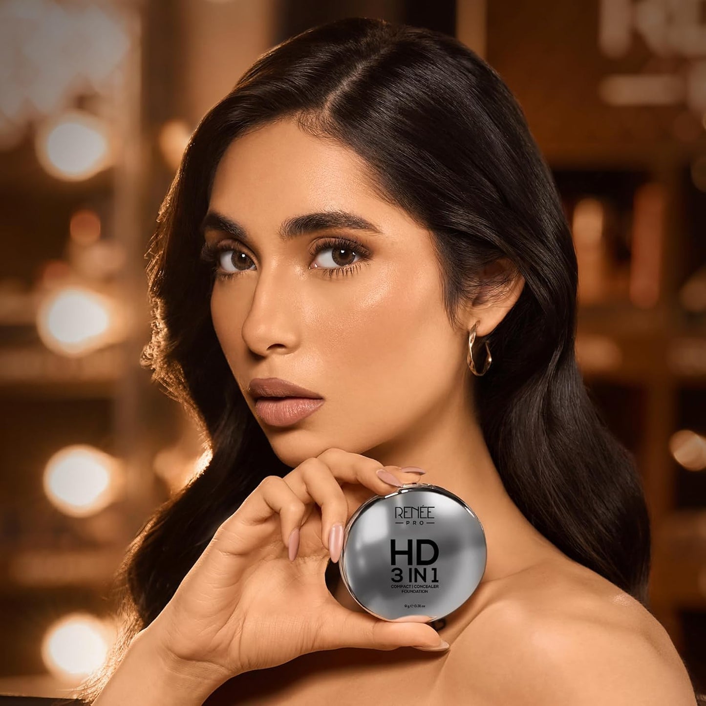 RENEE PRO HD 3 In 1 Compact,Concealer, Foundation - Terre, SPF 20, Matte Finish, High Coverage, Ultralight & Silky Smooth Finish, Enriched With Vitamin E, C & Aloe Vera - 9 Gm