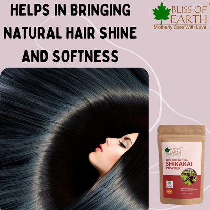 Bliss of EarthÂ® 100% Pure & Natural Jatamansi Powder+100% Pure & Natural Shikakai Powder | 100GM | Acacia Concina | Gorgeous hair Naturally | Traditional Hair Cleanser & Conditioner (Pack of 2)