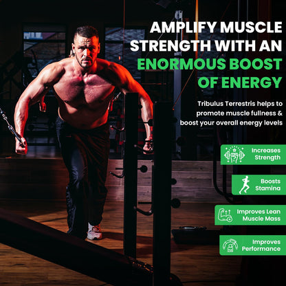 Naturyz Testo-6 Plant based Supplement For Men 2100mg per serving with Maximum Strength 1000mg Tribulus Terrestris, Safed Musli, Kaunj, Ashwagandha, Fenugreek & Panax Ginseng for Muscle gain, Stamina & Strength - 50 Tablets