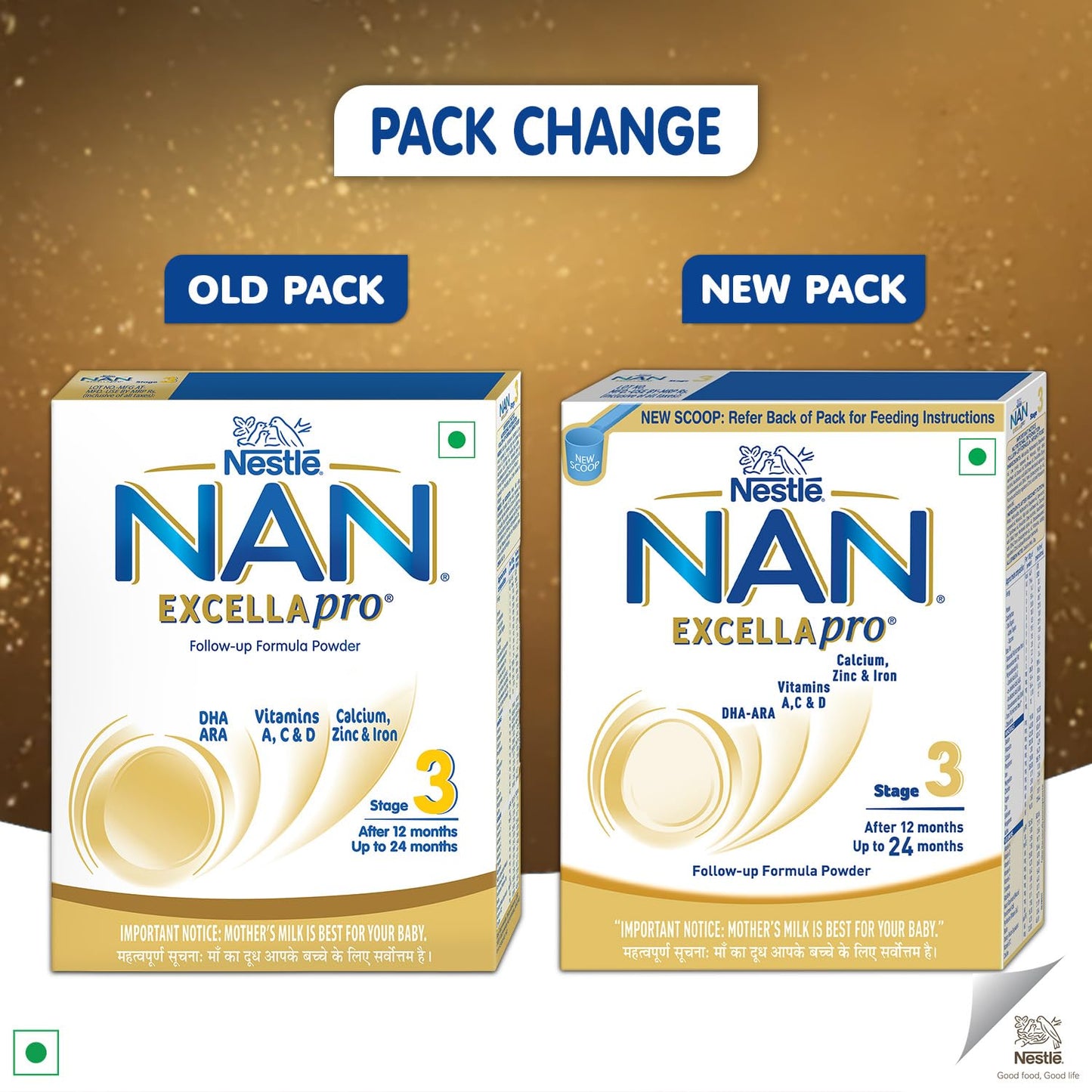 NestlÃ© NAN EXCELLAPRO Nan Stage 3 Follow-Up Formula Milk Powder For Babies, 12-24 months, With DHA, ARA, 400g Pouch in Box