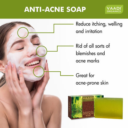 Vaadi Herbals Becalming Tea Tree Soap Anti Acne Therapy, 75gms x 3