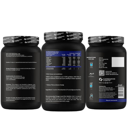 Carbamide Forte Creatine Mono hydrate Powder | Micronized Monohydrate Creatine 500g | Micronized Monohydrate Supplement for Lean Muscle, Strength & Energy - Unflavoured - 161 Servings - 500g