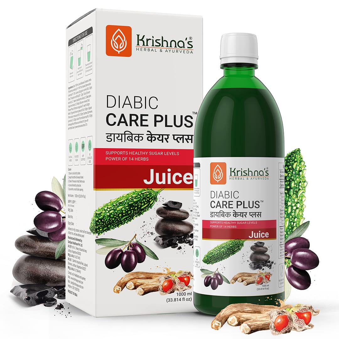 Krishna's Diabic Care Plus Juice with 14 Herbs â€“ Natural Support for Blood Sugar Levels | Herbal Formula for Energy & Wellness - 1000 ml