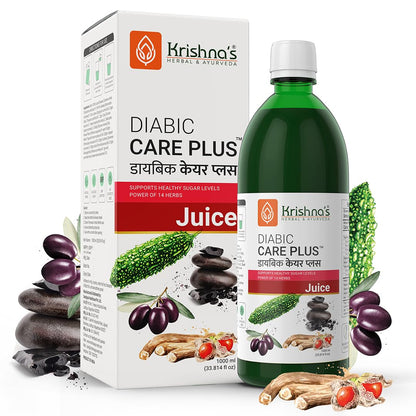 Krishna's Diabic Care Plus Juice with 14 Herbs â€“ Natural Support for Blood Sugar Levels | Herbal Formula for Energy & Wellness - 1000 ml