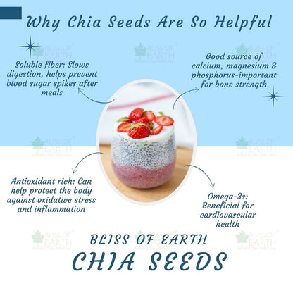 Bliss of Earth Raw Chia Seeds For Weight Loss, Raw Super Food With Omega & Fiber 600gm