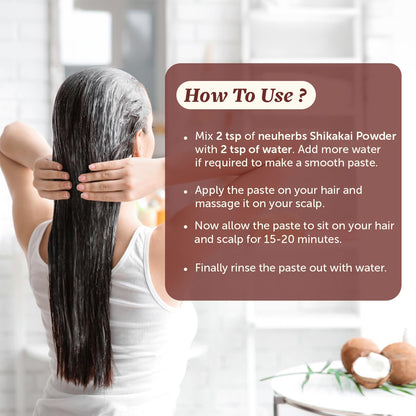 Neuherbs Shikakai Powder for Hair - 100g | Hair Pack for Hair Growth & Scalp Cleansing | 100% Pure & Natural With No Added Preservatives