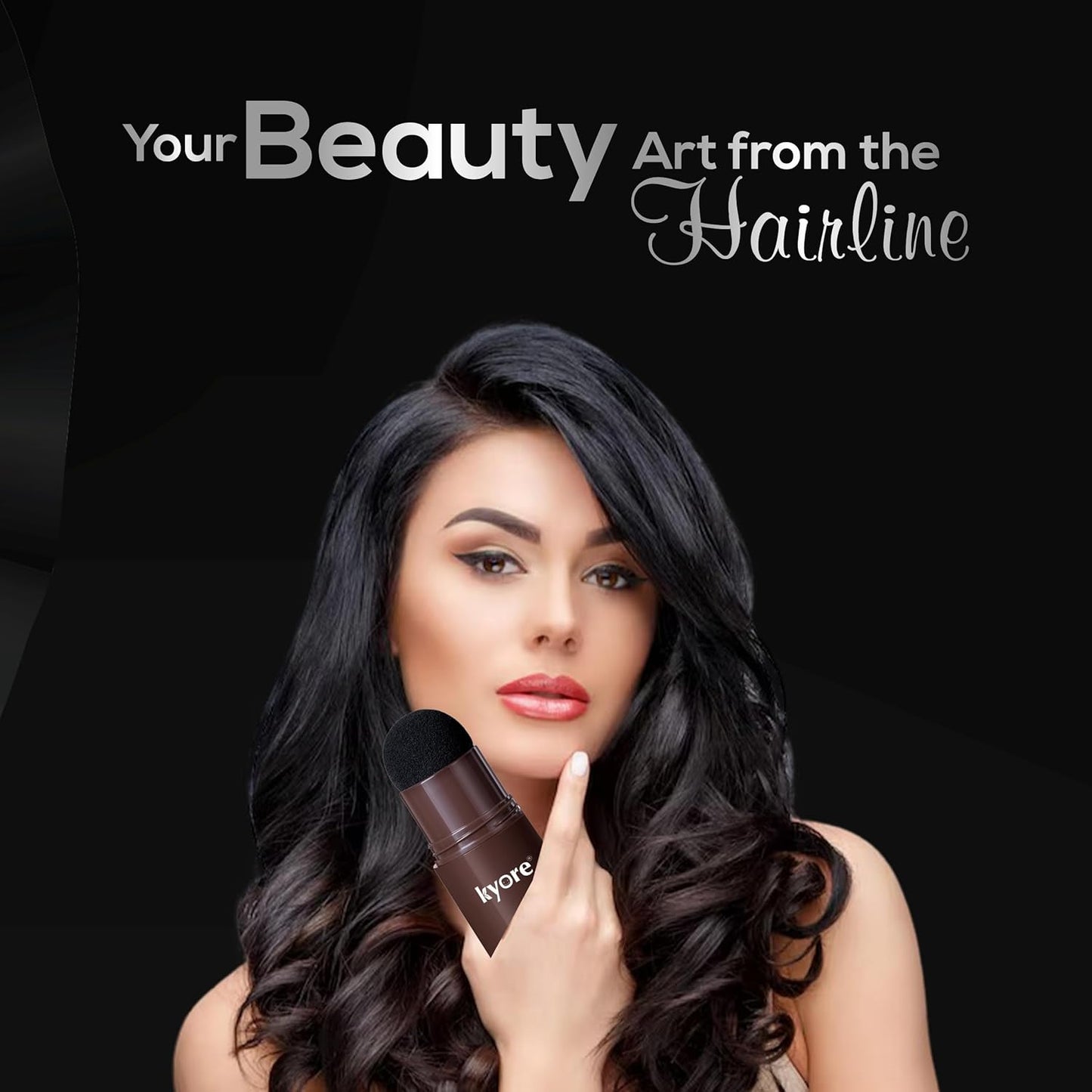 Instant Natural Hairline Colour Touch-Up Powder for Women & Men - Black | Hair Shading Sponge Pen, Hairline Shadow Powder Stick, Quick Hair Root Touch-Up Stick - Pack of 1