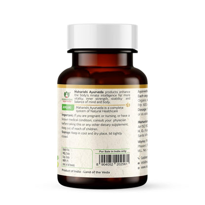 Maharishi Ayurveda Organic Amalaki Capsules 700 MG | Amla Rasayana | Detoxifies Body | Rich In Vitamin C | Boosts Immunity | Improves Digestion (60 Capsules)