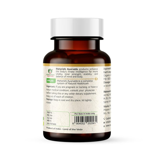 Maharishi Ayurveda Organic Amalaki Capsules 700 MG | Amla Rasayana | Detoxifies Body | Rich In Vitamin C | Boosts Immunity | Improves Digestion (60 Capsules)