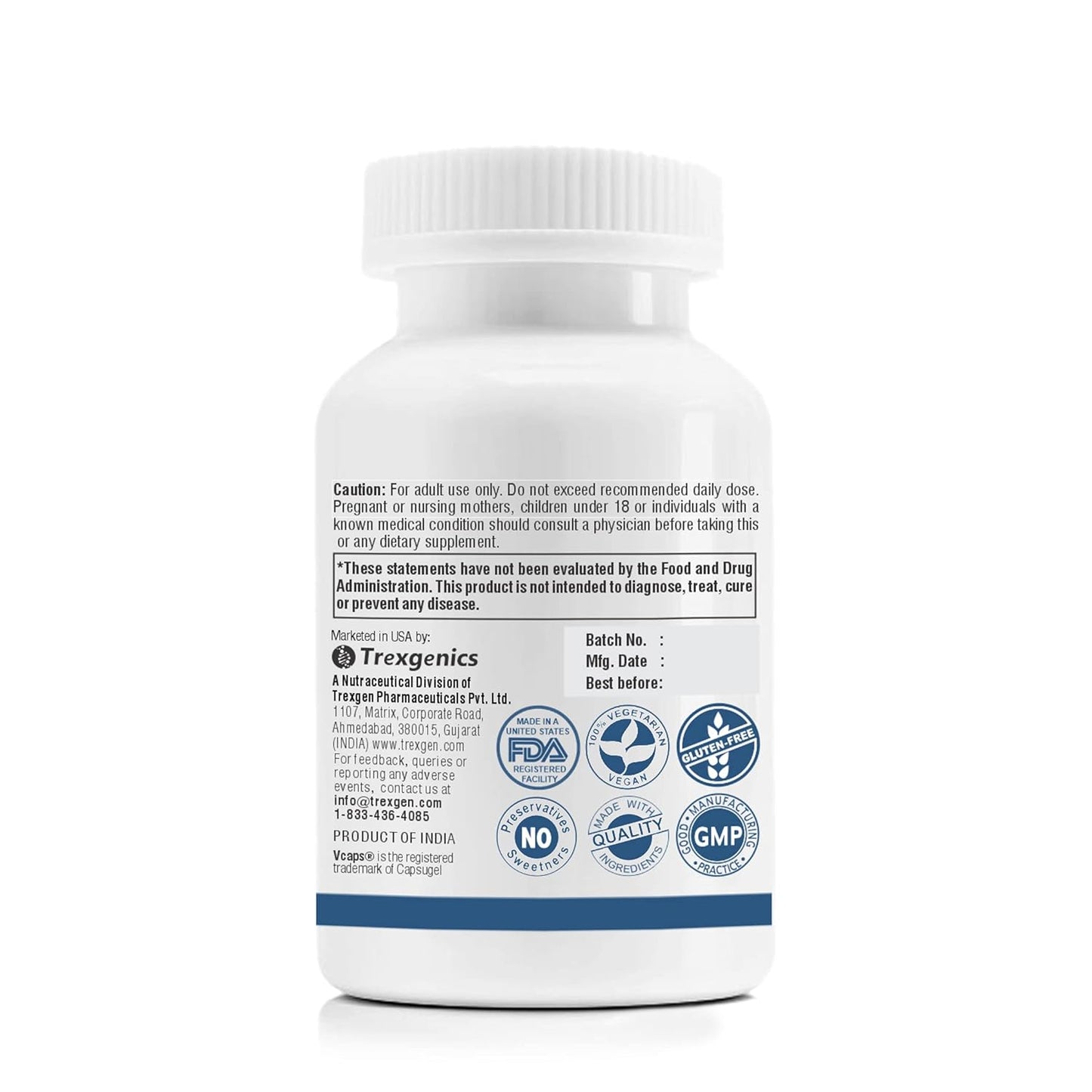 Trexgenics Corn Silk Extract 600 Mg 10:1 For Kidney Care, Skin, Weight Management Vegan & Gluten Free (60 Veg Capsules)