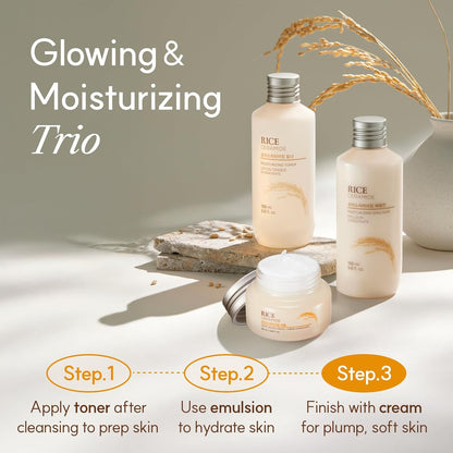 The Face Shop Rice & Ceramide Moisturizing Cream with Rice Extracts for Skin Brightening | Ceramide Moisturizer For Skin Barrier Repair | Paraben & Paraffins Free, Korean skin care products, 50ml