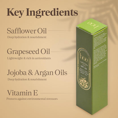 Body Oil with SPF 50 - Sun Protection Body Oil for Daily Use | House of Ayurveda Time Stone Deep Hydration UV Protection Oil | Fast-Absorbing, Non-Sticky | All Skin Types | Paraben-Free, Cruelty-Free | 100ml