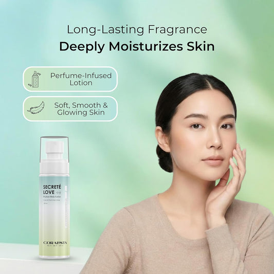 CORALISTA SecretÃ© Love (ì‚¬ëž‘) Perfume Lotion | 8-Hour Long Lasting Romantic Fragrance | 3% Kombucha & 5% Niacinamide | Hydrating & Brightening Unisex Body Lotion | 100ml