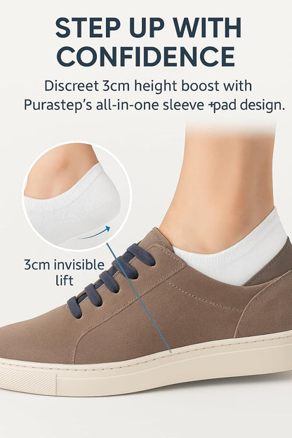 Purastep Invisible Height Increase Shoe Insole Air Cushions 3cm Make You Taller, Supportive Comfort Foot Care Ankle Support Cushion - For Men And Women (1 Pair)