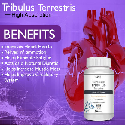 Vokin Biotech Tribulus Terrestris 700mg Energy, Performance & Stamina 90 Veg Capsules