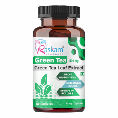 Green Tea 500 mg Leaf Extract 60 Veg Capsules, Boosts Metabolism, Helps in Fat Loss