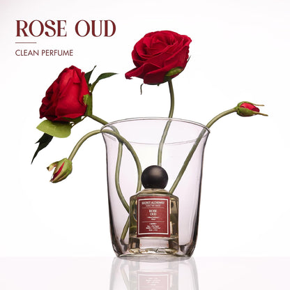 Secret Alchemist Rose Oud Eau de Parfum 100ml | Long Lasting Unisex Clean Perfume for Women & Men | Floral Woody | |High Concentration, Free from Phthalates, Gift, Day, Work & Night Wear